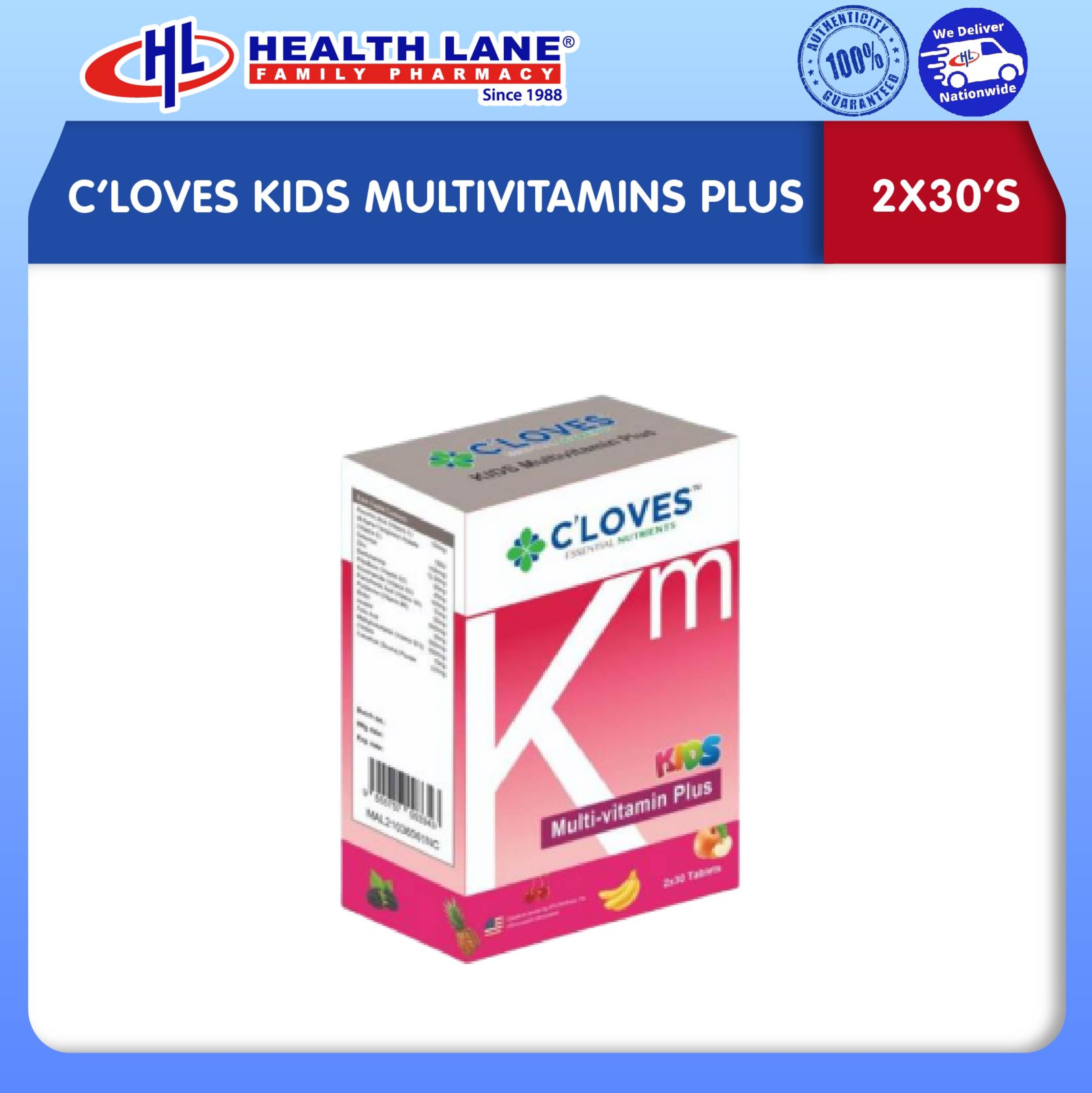 C'LOVESKANAK-KANAKS MV PLUS CHEWABLE TABLET (30'S X 2)
